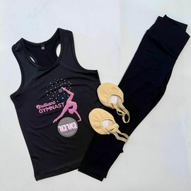 BARBUR סט עם טייץ שחור חלק