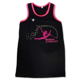 גופיה עם עיטור ורוד מתעמלת עם סרט RIBBON GYMNAST