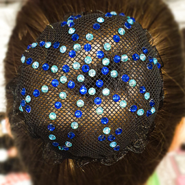 רשת שיער עם קריסטלים בצורת פרח