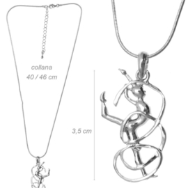 Metal Necklace Rhythmics Gymnast With Ribbon