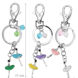 Color Enamel Ballerina Metal Keyring