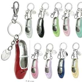 Glazed Enamel Ballerina Shoe Keychain