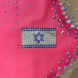 דגל ישראל מיועד לתפירה משובץ קריסטלים
