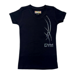 חולצה שחורה שרוול קצר SILVER GYM