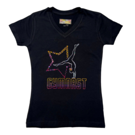 חולצה שחורה שרוול קצר GYM STAR