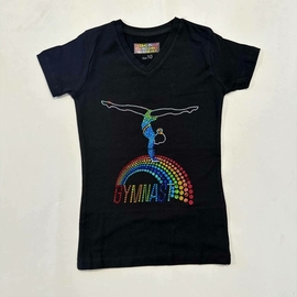 חולצה שחורה שרוול קצר קשת