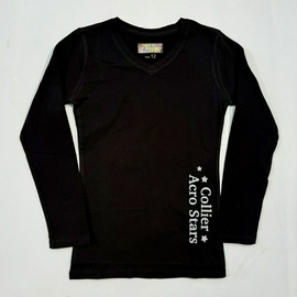 חולצה שחורה עם שרוול ארוך COLLIER EILAT