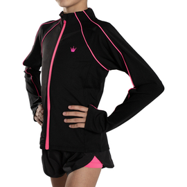 ז׳קט אסתר עם פסים ורודים TNUFA עם לוגו על הגב