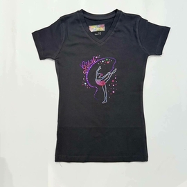 חולצה שחורה שרוול קצר PINK GYM